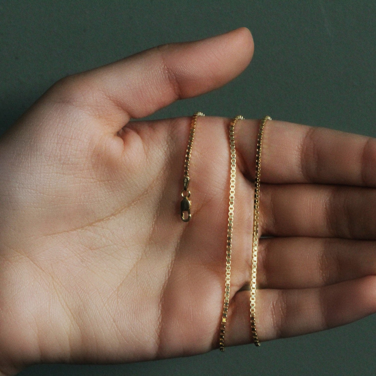 14k Yellow Gold Classic Box Chain (1.4 mm) - LinkagejewelrydesignLinkagejewelrydesign