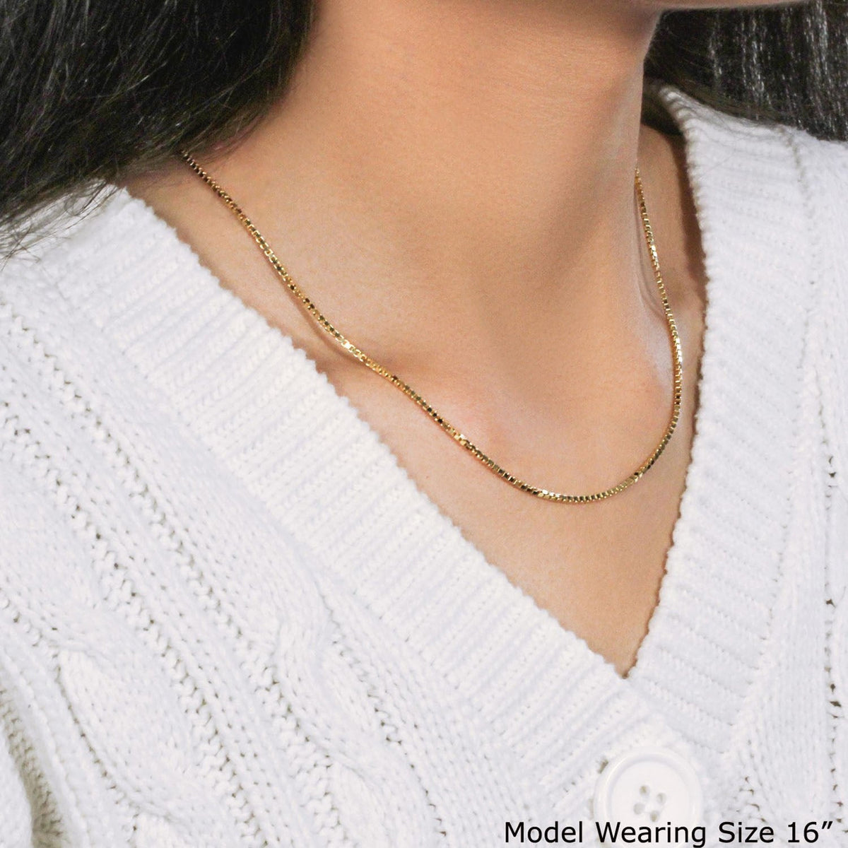 14K Yellow Gold Classic Box Chain (1.7 mm) - LinkagejewelrydesignLinkagejewelrydesign