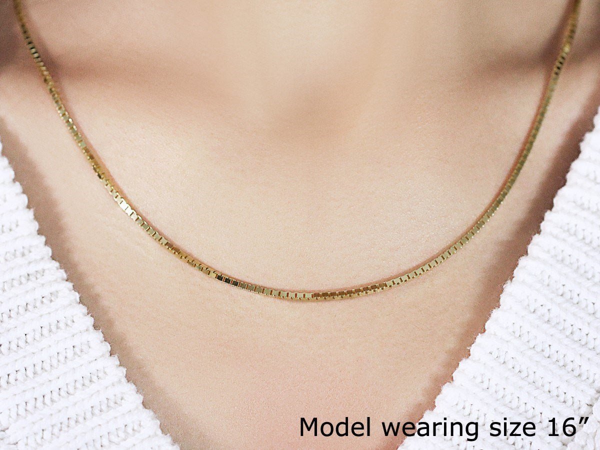 14K Yellow Gold Classic Box Chain (1.7 mm) - LinkagejewelrydesignLinkagejewelrydesign