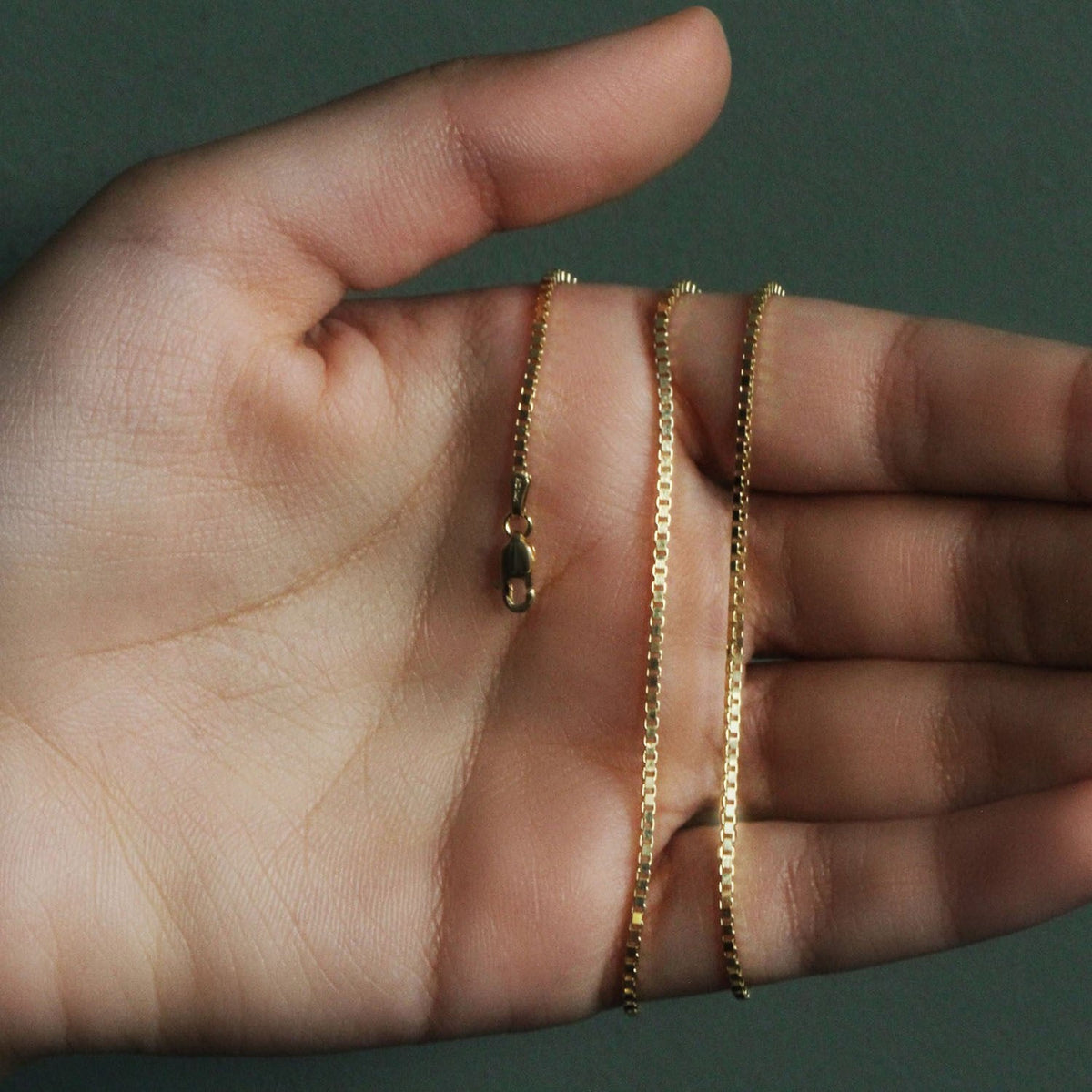 14K Yellow Gold Classic Box Chain (1.7 mm) - LinkagejewelrydesignLinkagejewelrydesign