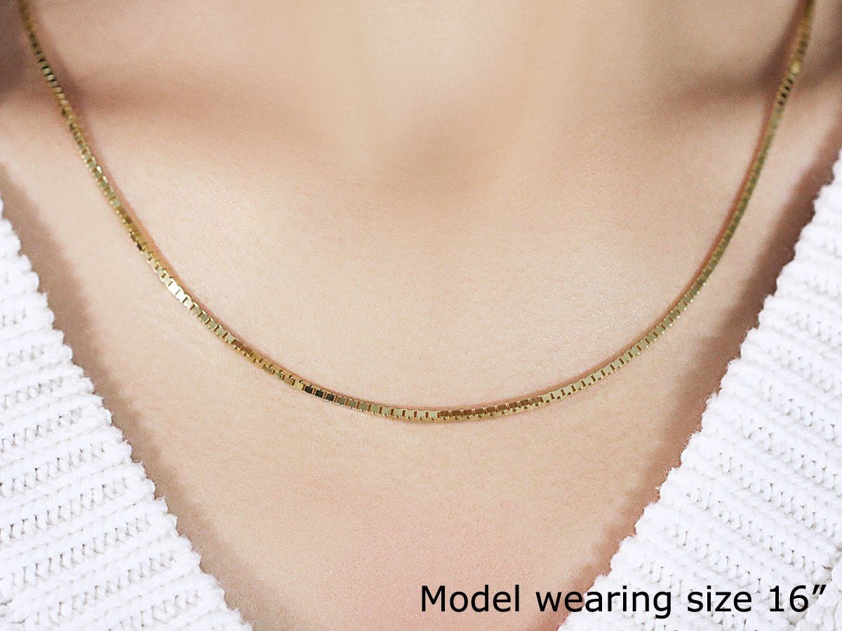 14K Yellow Gold Classic Box Chain (1.70 mm) - LinkagejewelrydesignLinkagejewelrydesign