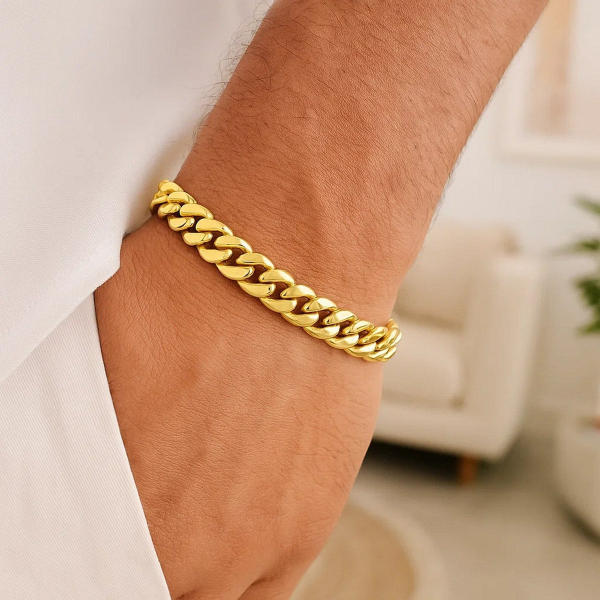 14k Yellow Gold Classic Miami Cuban Bracelet (10.10 mm) - LinkagejewelrydesignLinkagejewelrydesign