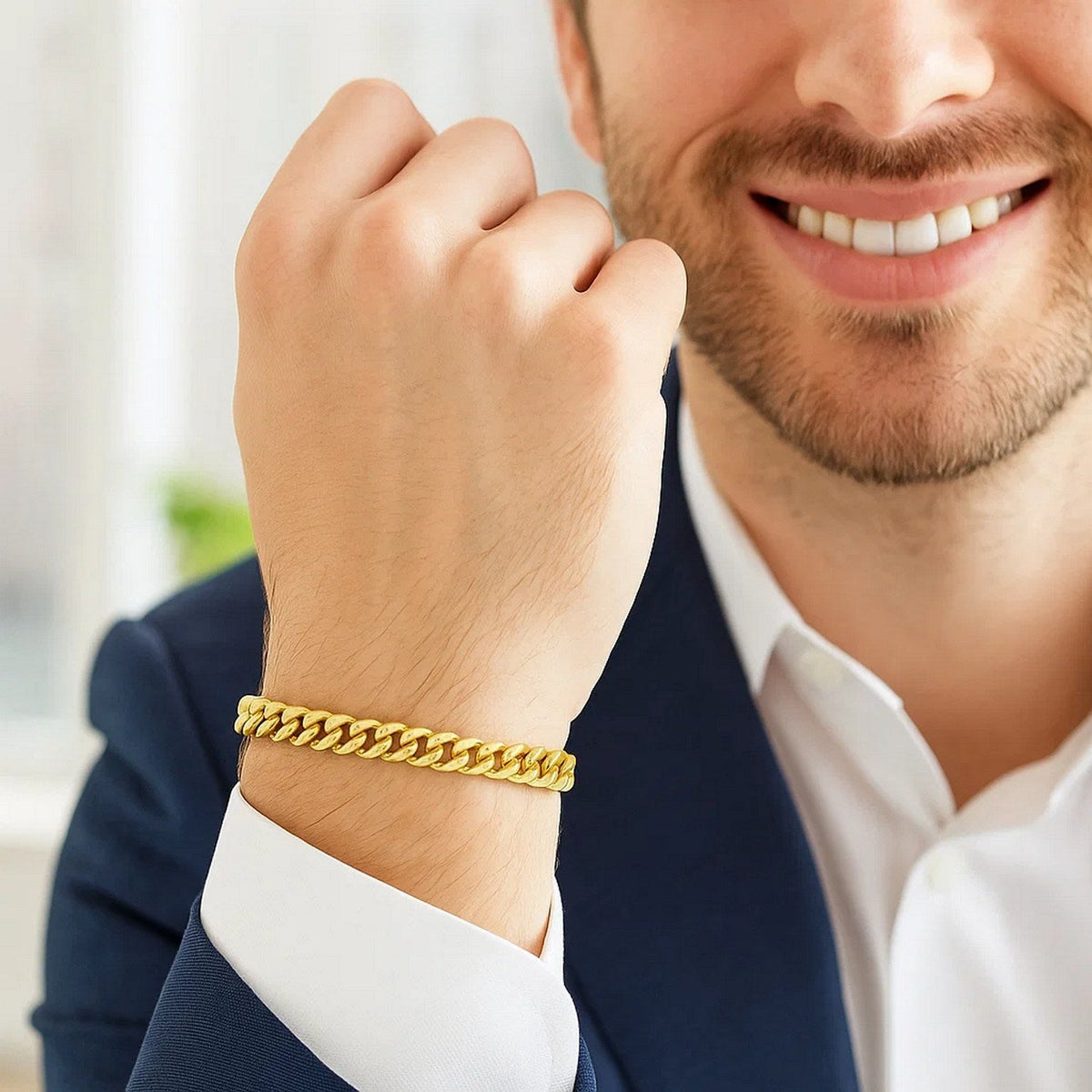 14k Yellow Gold Classic Miami Cuban Solid Bracelet (6.10 mm) - LinkagejewelrydesignLinkagejewelrydesign