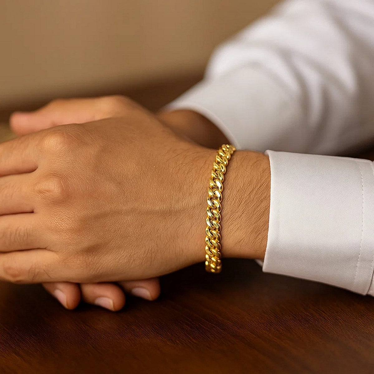14k Yellow Gold Classic Miami Cuban Solid Bracelet (6.10 mm) - LinkagejewelrydesignLinkagejewelrydesign