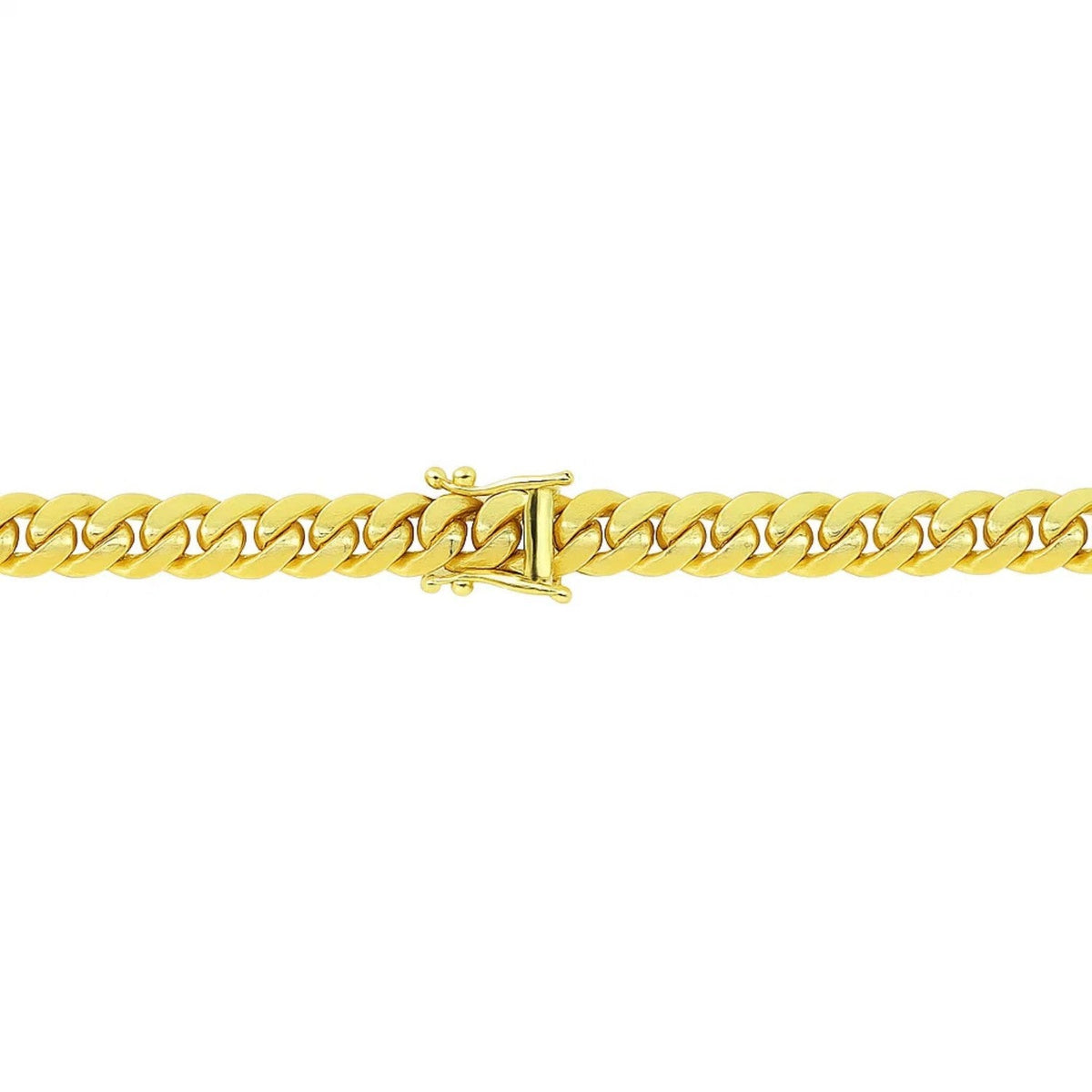 14k Yellow Gold Classic Miami Cuban Solid Bracelet (8.20 mm) - LinkagejewelrydesignLinkagejewelrydesign