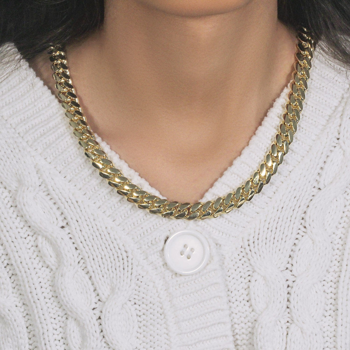 14k Yellow Gold Classic Miami Cuban Solid Chain (10.10 mm) - LinkagejewelrydesignLinkagejewelrydesign