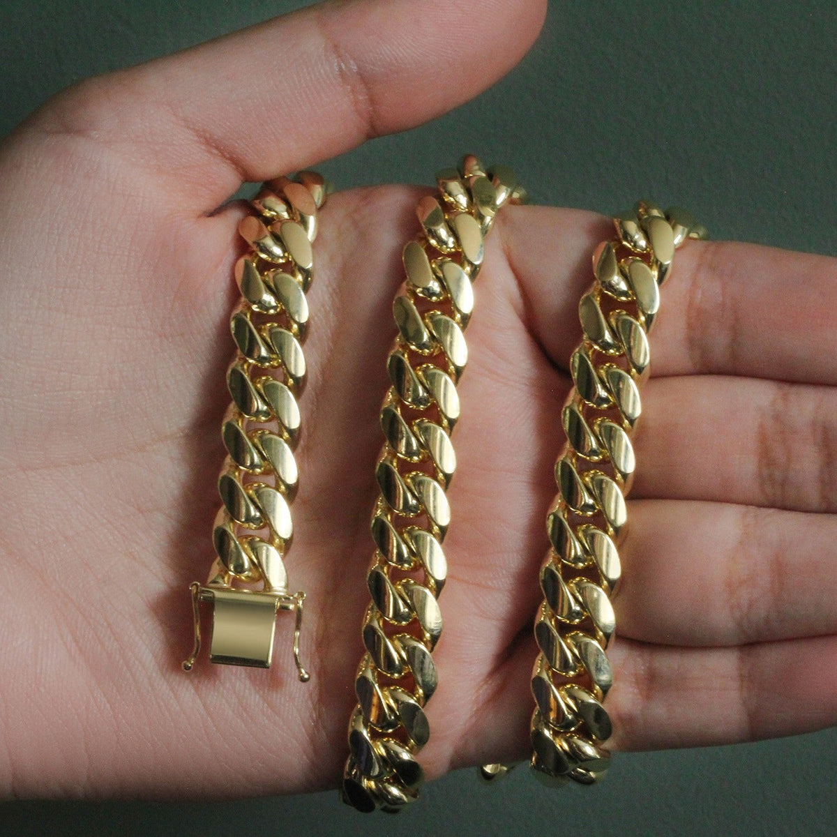 14k Yellow Gold Classic Miami Cuban Solid Chain (10.10 mm) - LinkagejewelrydesignLinkagejewelrydesign