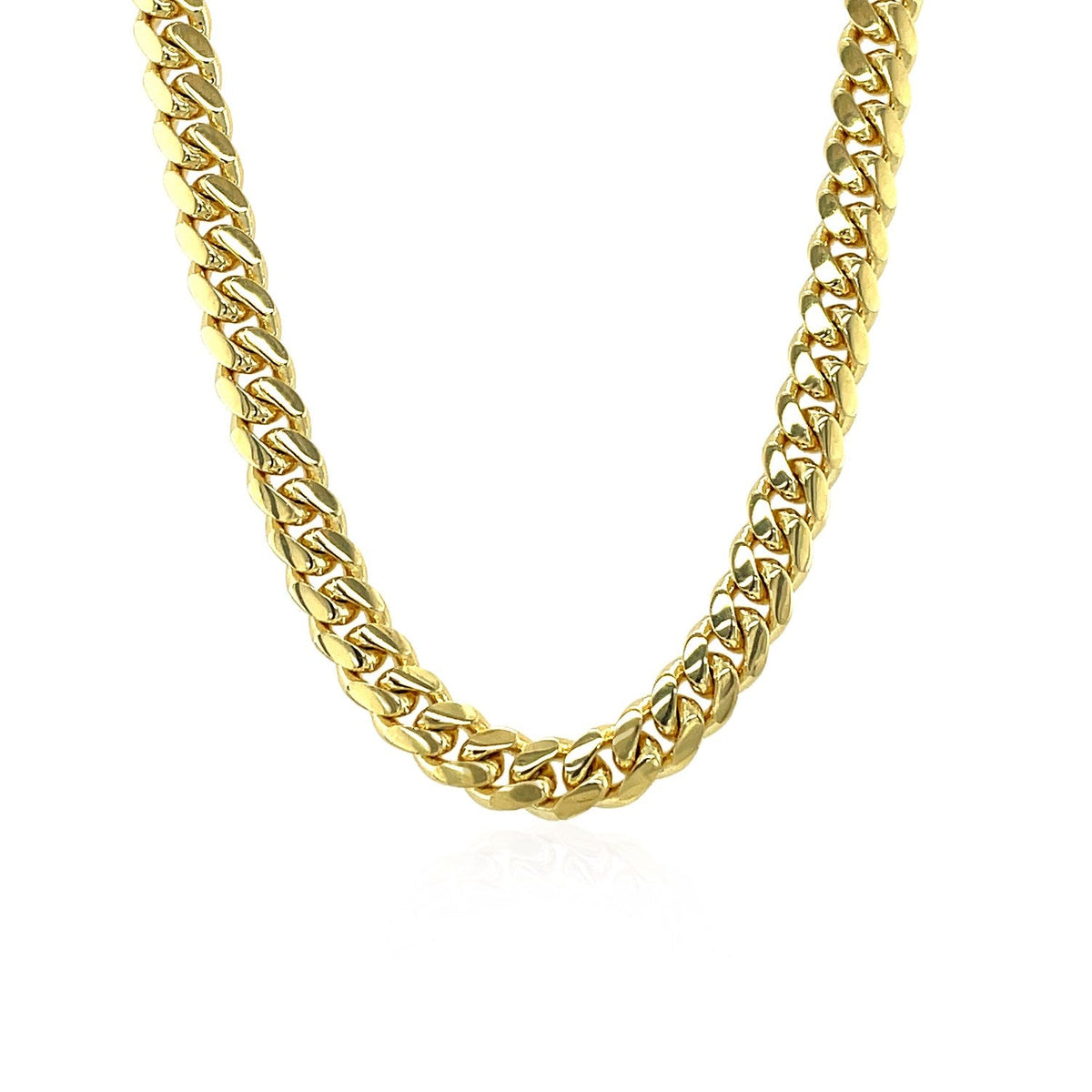 14k Yellow Gold Classic Miami Cuban Solid Chain (5.00 mm) - LinkagejewelrydesignLinkagejewelrydesign
