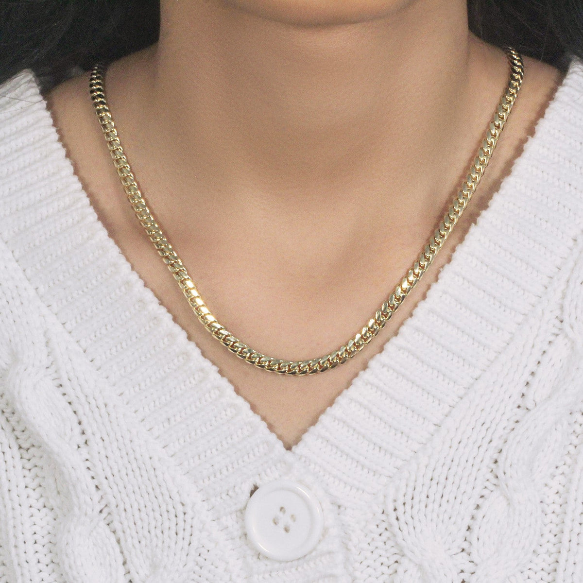 14k Yellow Gold Classic Miami Cuban Solid Chain (5.00 mm) - LinkagejewelrydesignLinkagejewelrydesign