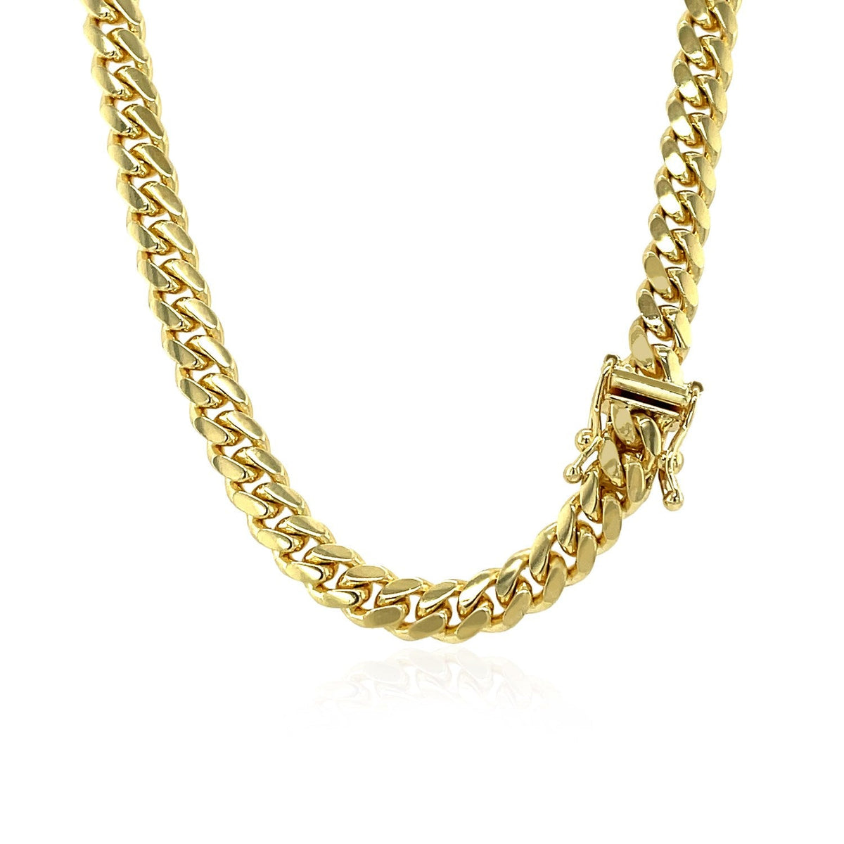 14k Yellow Gold Classic Miami Cuban Solid Chain (5.00 mm) - LinkagejewelrydesignLinkagejewelrydesign