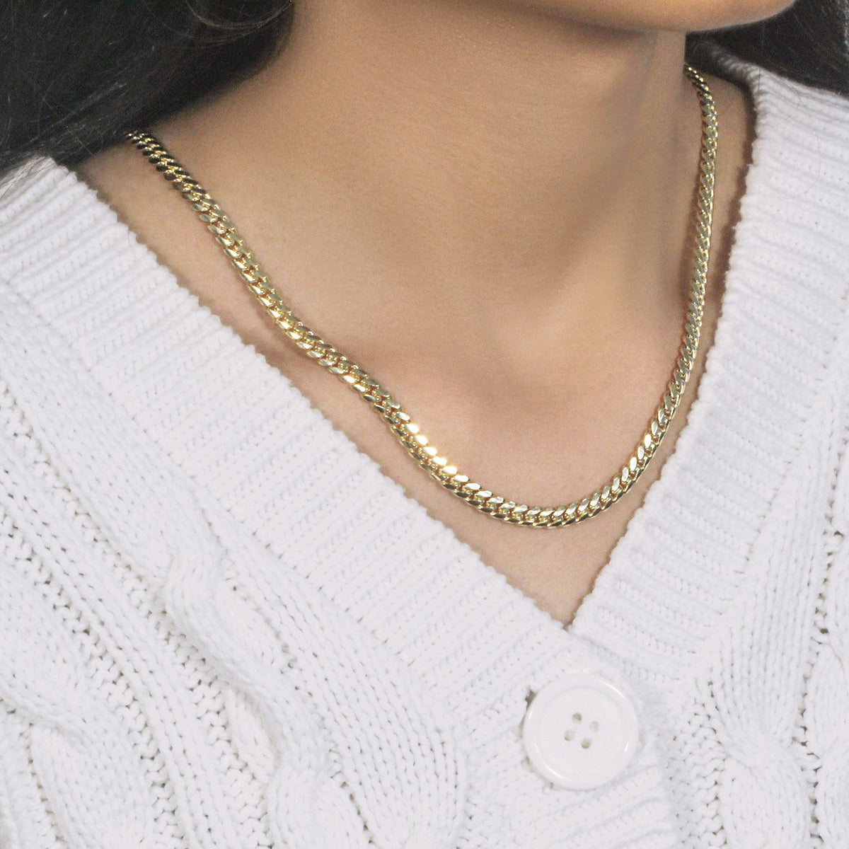 14k Yellow Gold Classic Miami Cuban Solid Chain (5.00 mm) - LinkagejewelrydesignLinkagejewelrydesign