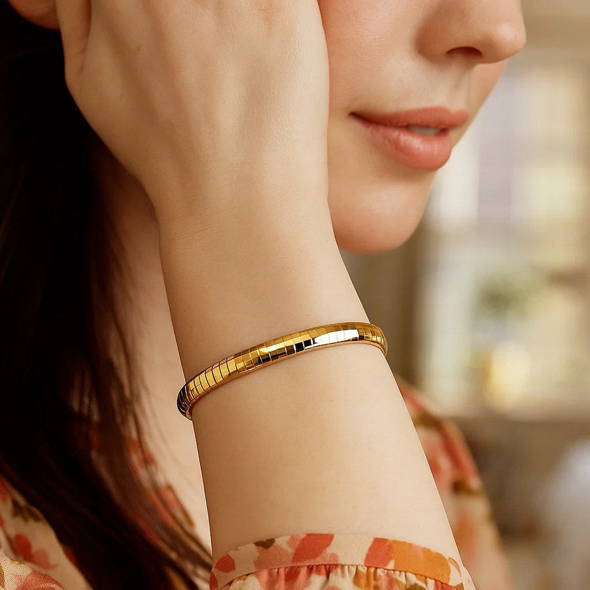 14k Yellow Gold Classic Omega Bracelet (6.00 mm) - LinkagejewelrydesignLinkagejewelrydesign
