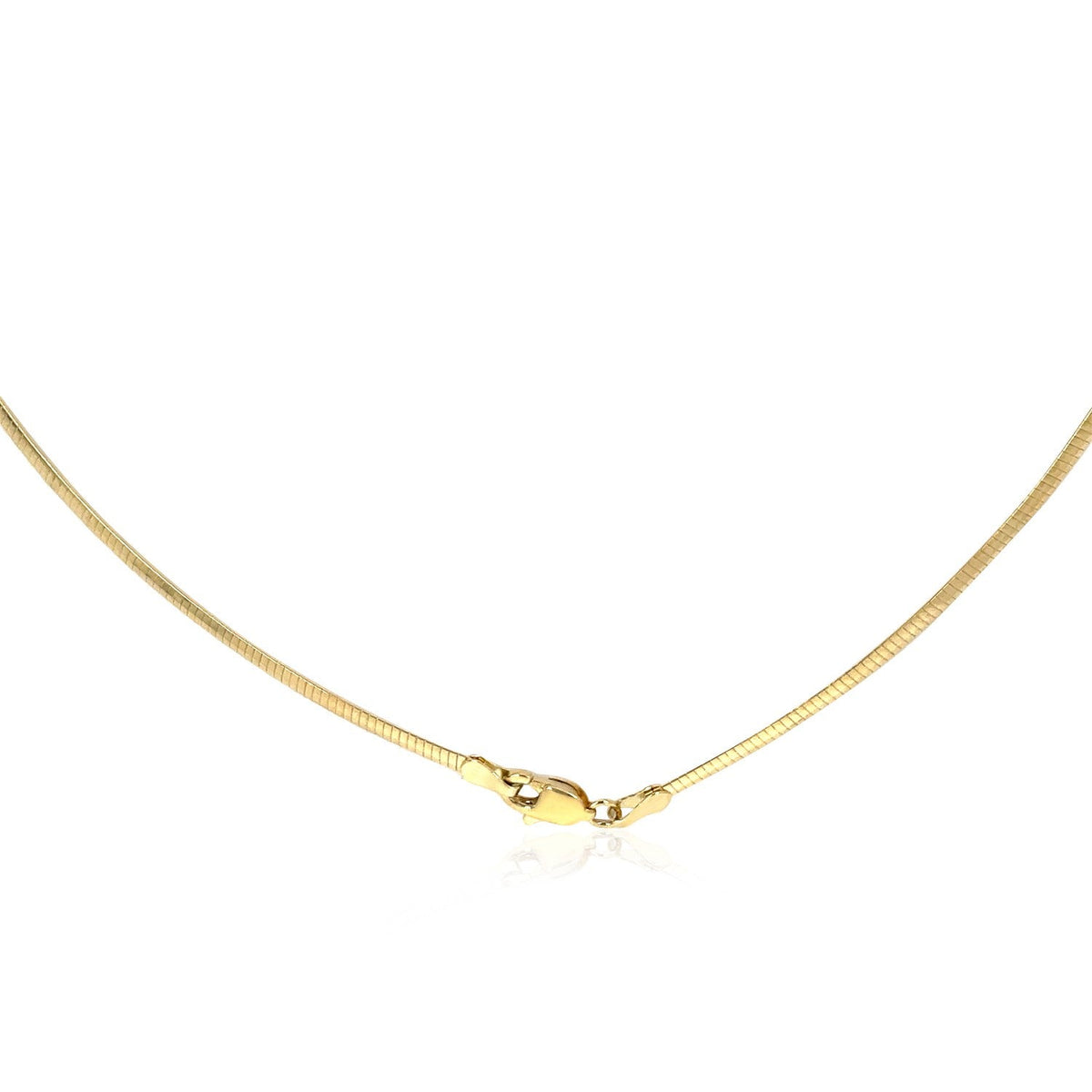 14k Yellow Gold Classic Omega Style Necklace (2.00 mm) - LinkagejewelrydesignLinkagejewelrydesign
