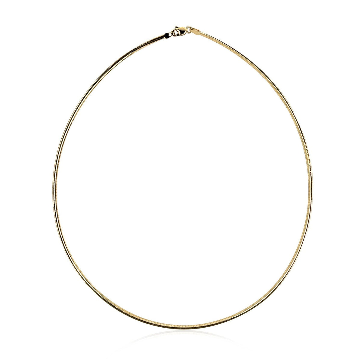 14k Yellow Gold Classic Omega Style Necklace (2.00 mm) - LinkagejewelrydesignLinkagejewelrydesign