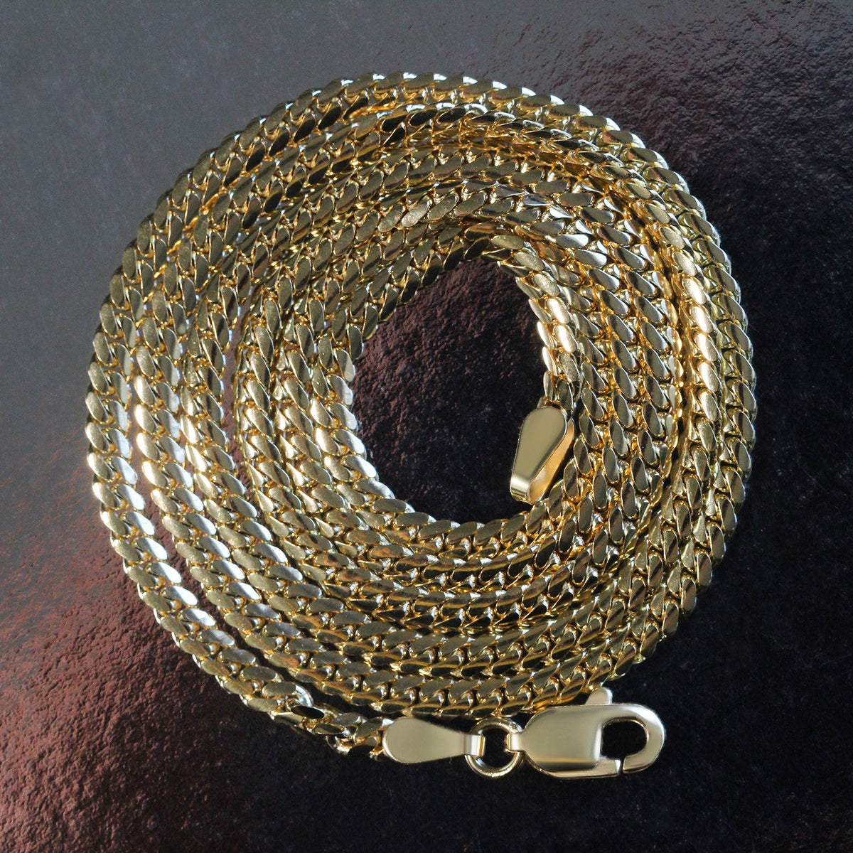 14k Yellow Gold Classic Solid Miami Cuban Chain (2.60 mm) - LinkagejewelrydesignLinkagejewelrydesign