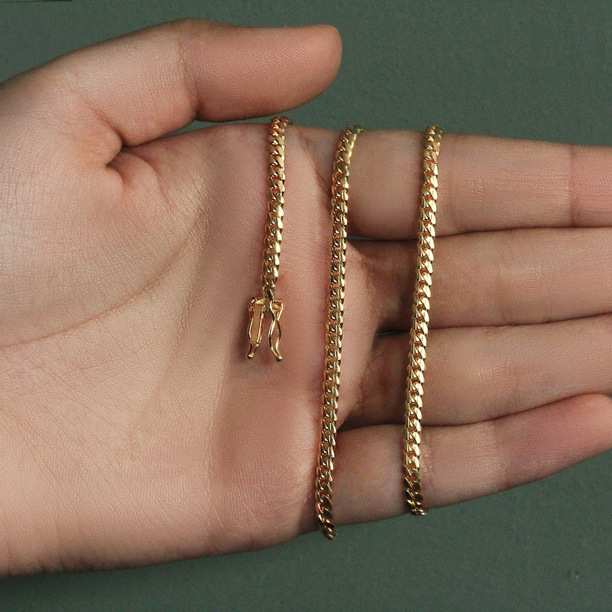 14k Yellow Gold Classic Solid Miami Cuban Chain (3.20 mm) - LinkagejewelrydesignLinkagejewelrydesign