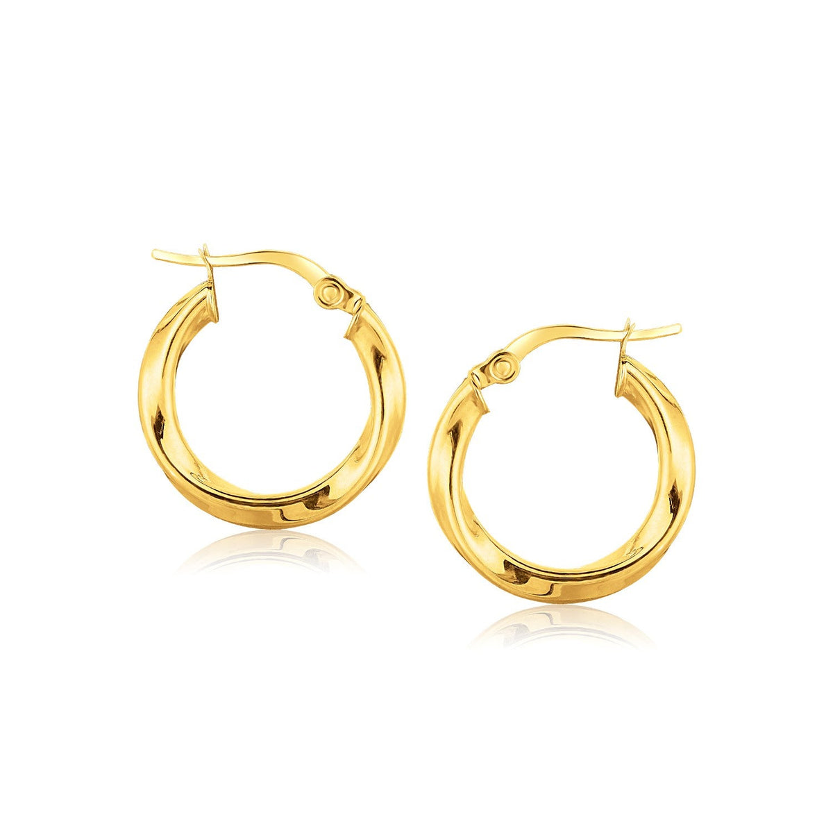 14K Yellow Gold Classic Twist Hoop Earrings (3/4 inch Diameter) - LinkagejewelrydesignLinkagejewelrydesign