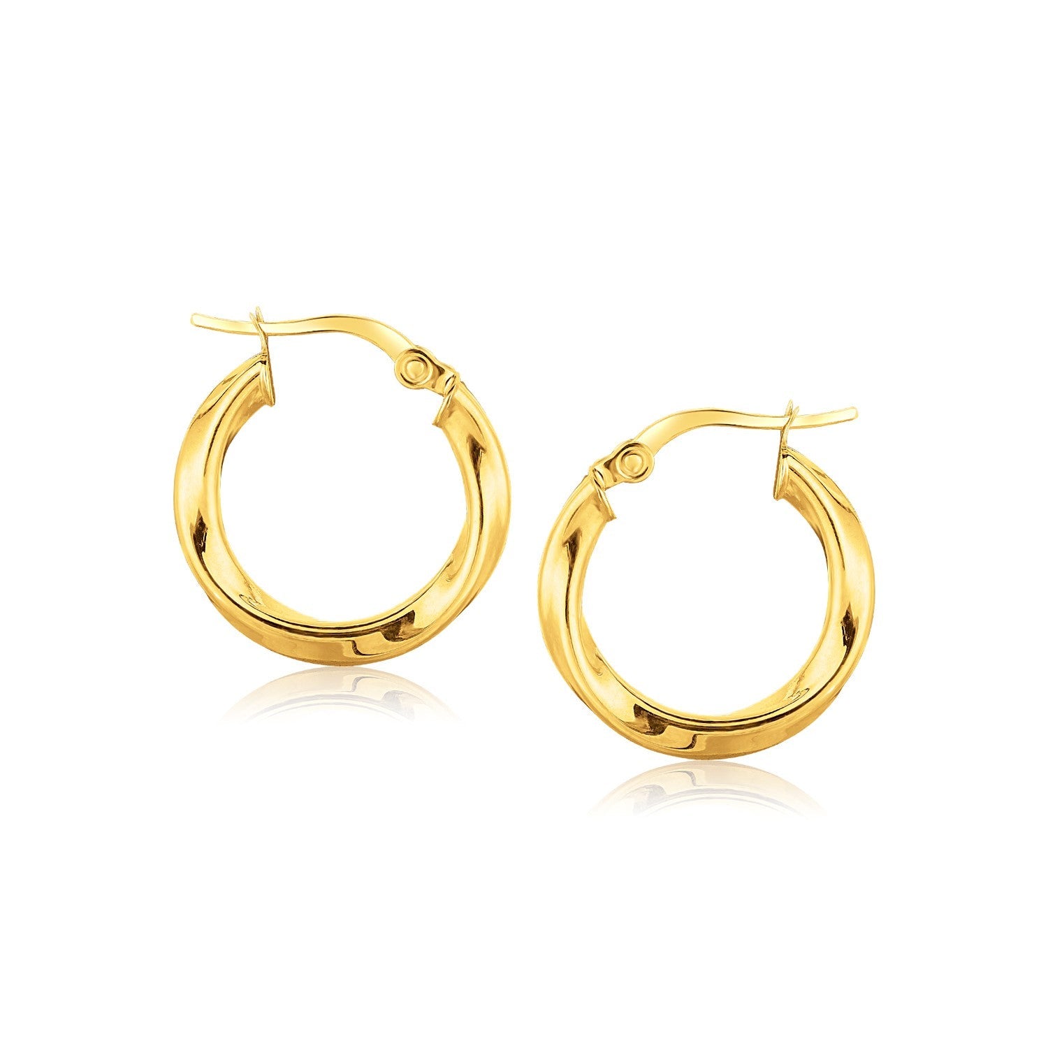 14K Yellow Gold Classic Twist Hoop Earrings (3/4 inch Diameter) - LinkagejewelrydesignLinkagejewelrydesign