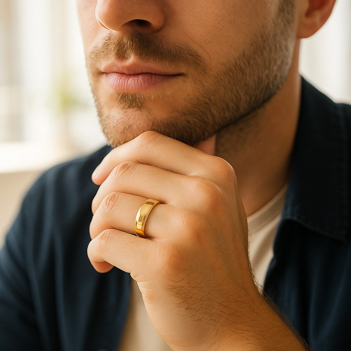 14k Yellow Gold Comfort Fit Wedding Band (6.00 mm) - LinkagejewelrydesignLinkagejewelrydesign
