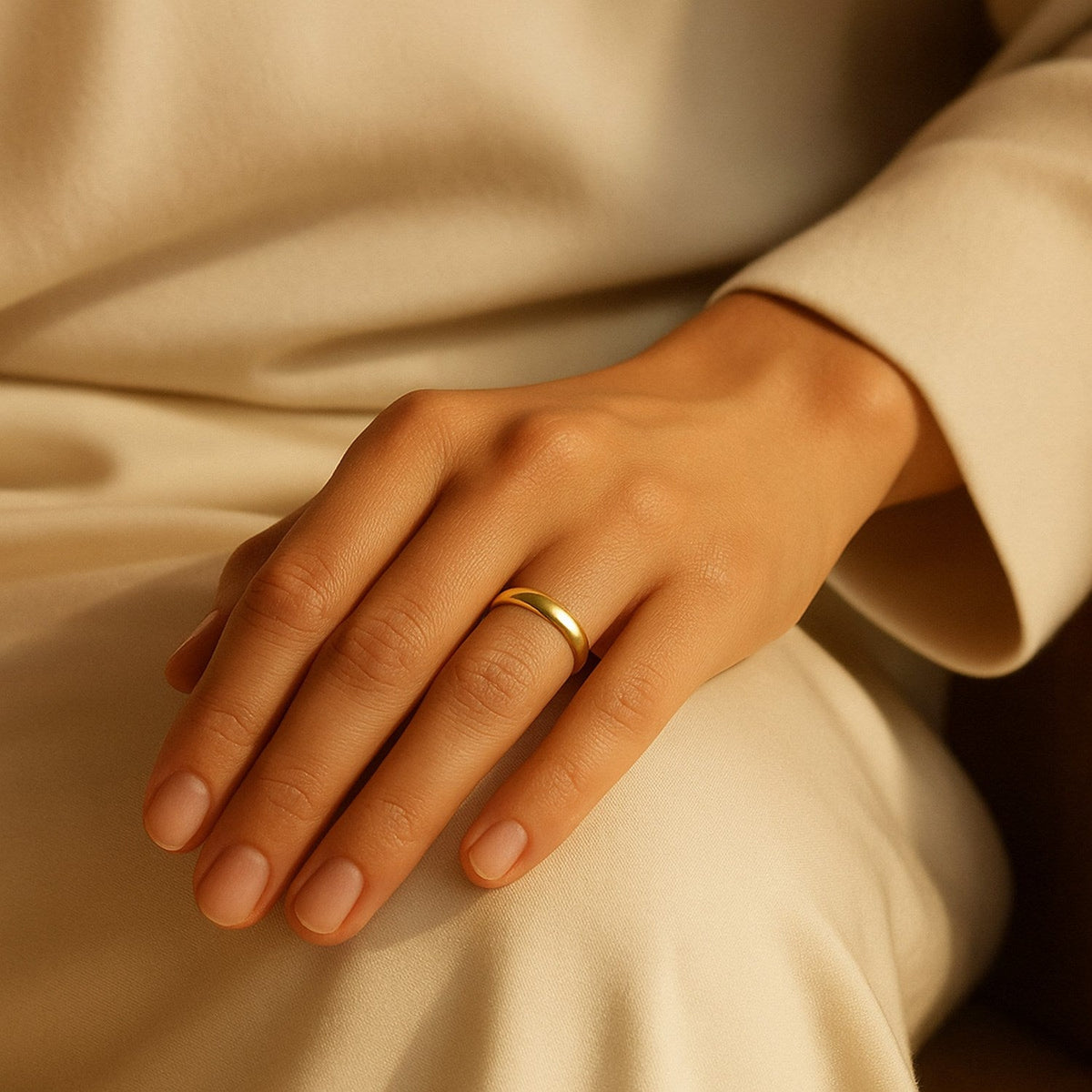 14k Yellow Gold Comfort Fit Wedding Band(4.00 mm) - LinkagejewelrydesignLinkagejewelrydesign