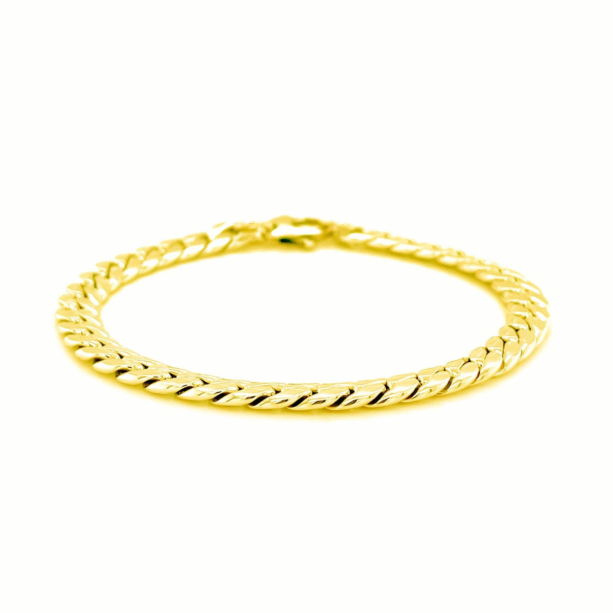14K Yellow Gold Cuban Link Bracelet (5.90 mm) - LinkagejewelrydesignLinkagejewelrydesign