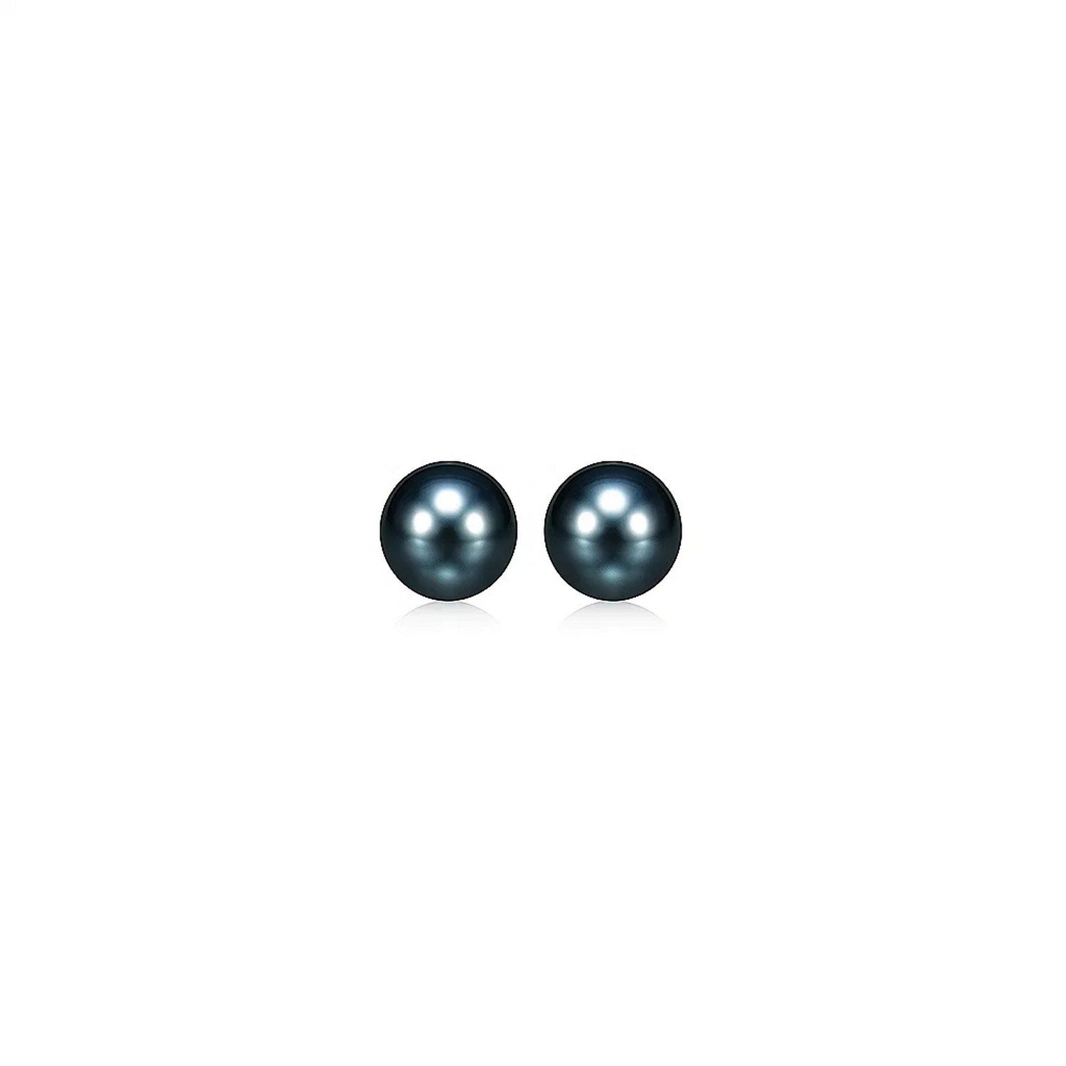 14k Yellow Gold Cultured Black Pearl Stud Earrings (6mm) - LinkagejewelrydesignLinkagejewelrydesign