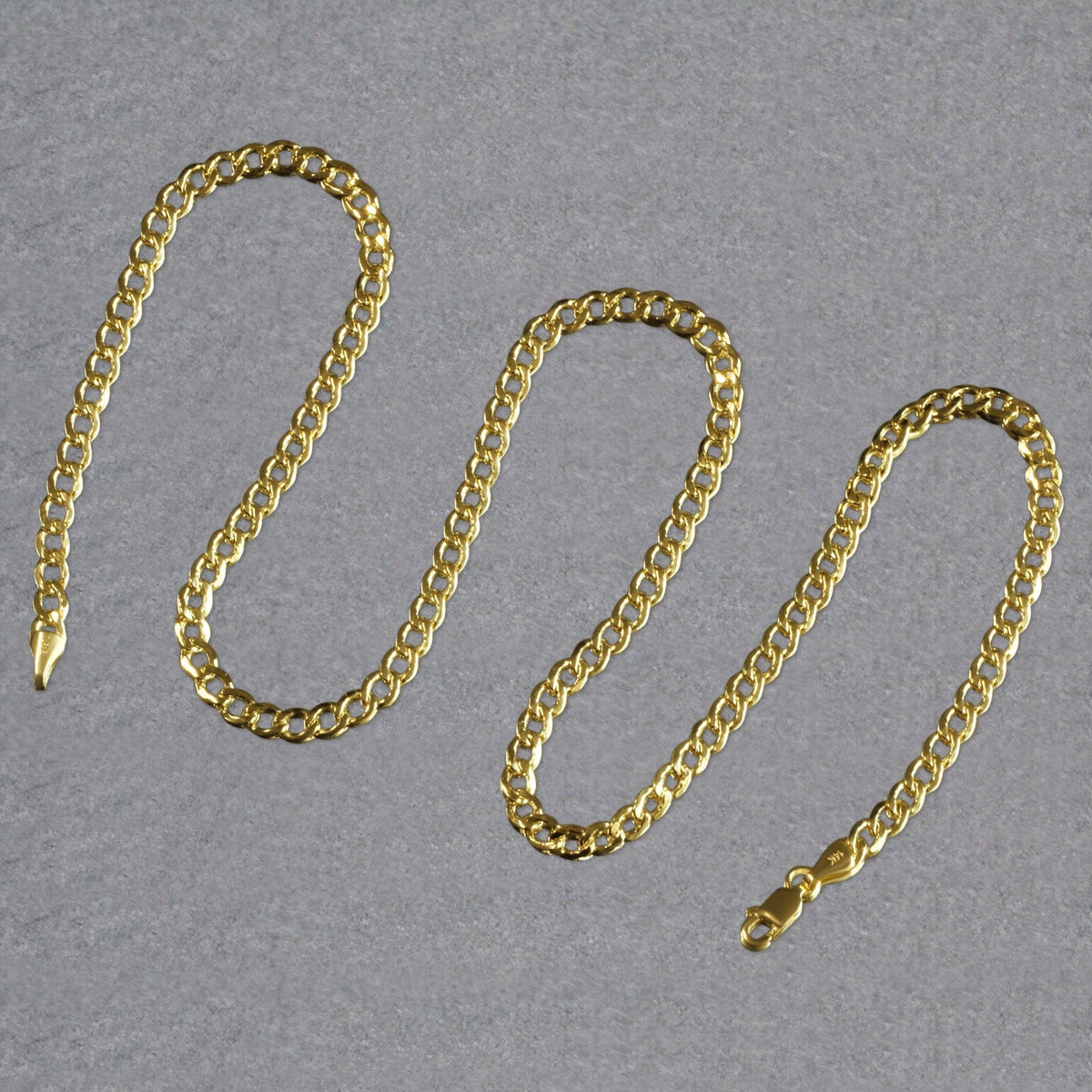 14k Yellow Gold Curb Chain (4.40 mm) - LinkagejewelrydesignLinkagejewelrydesign