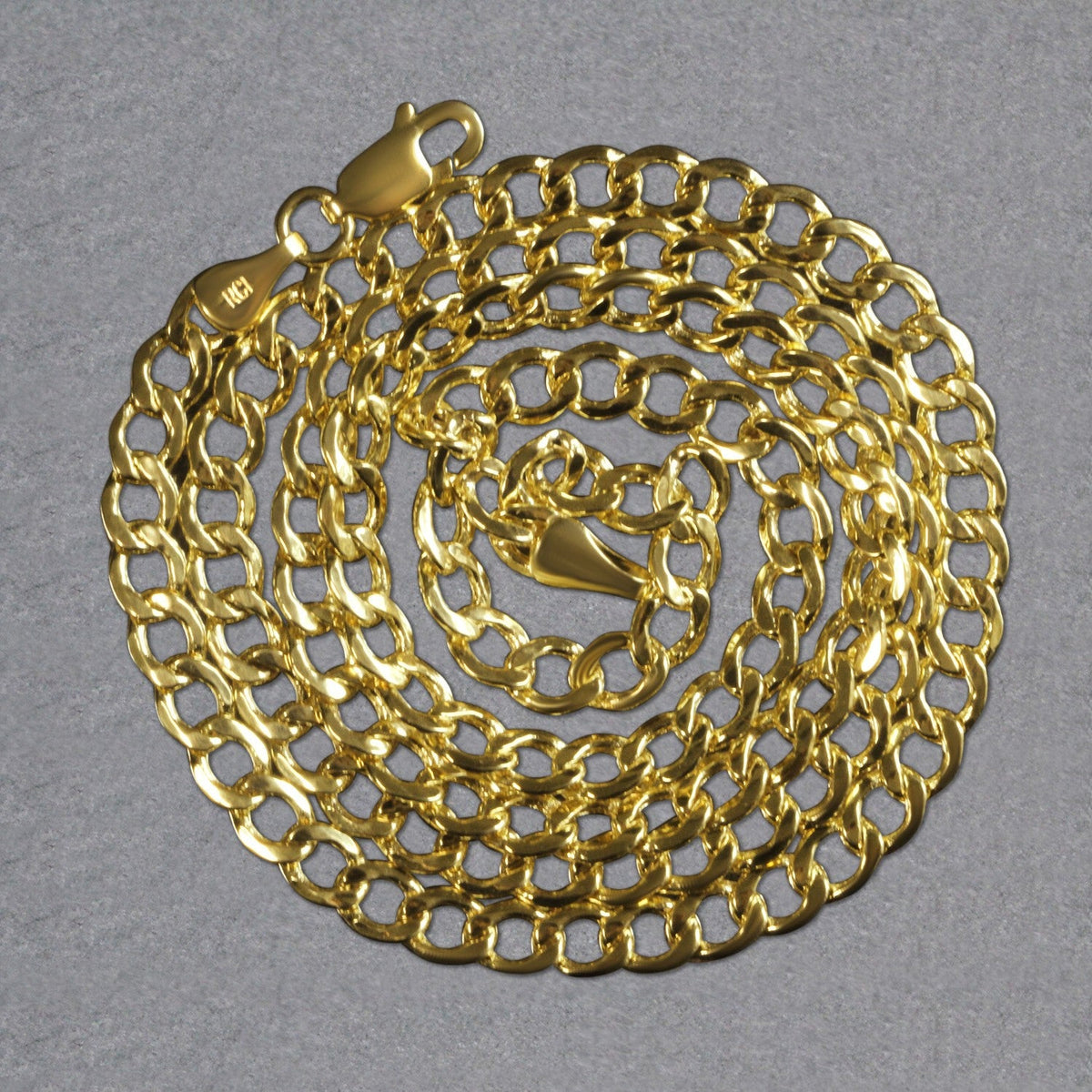 14k Yellow Gold Curb Chain (4.40 mm) - LinkagejewelrydesignLinkagejewelrydesign