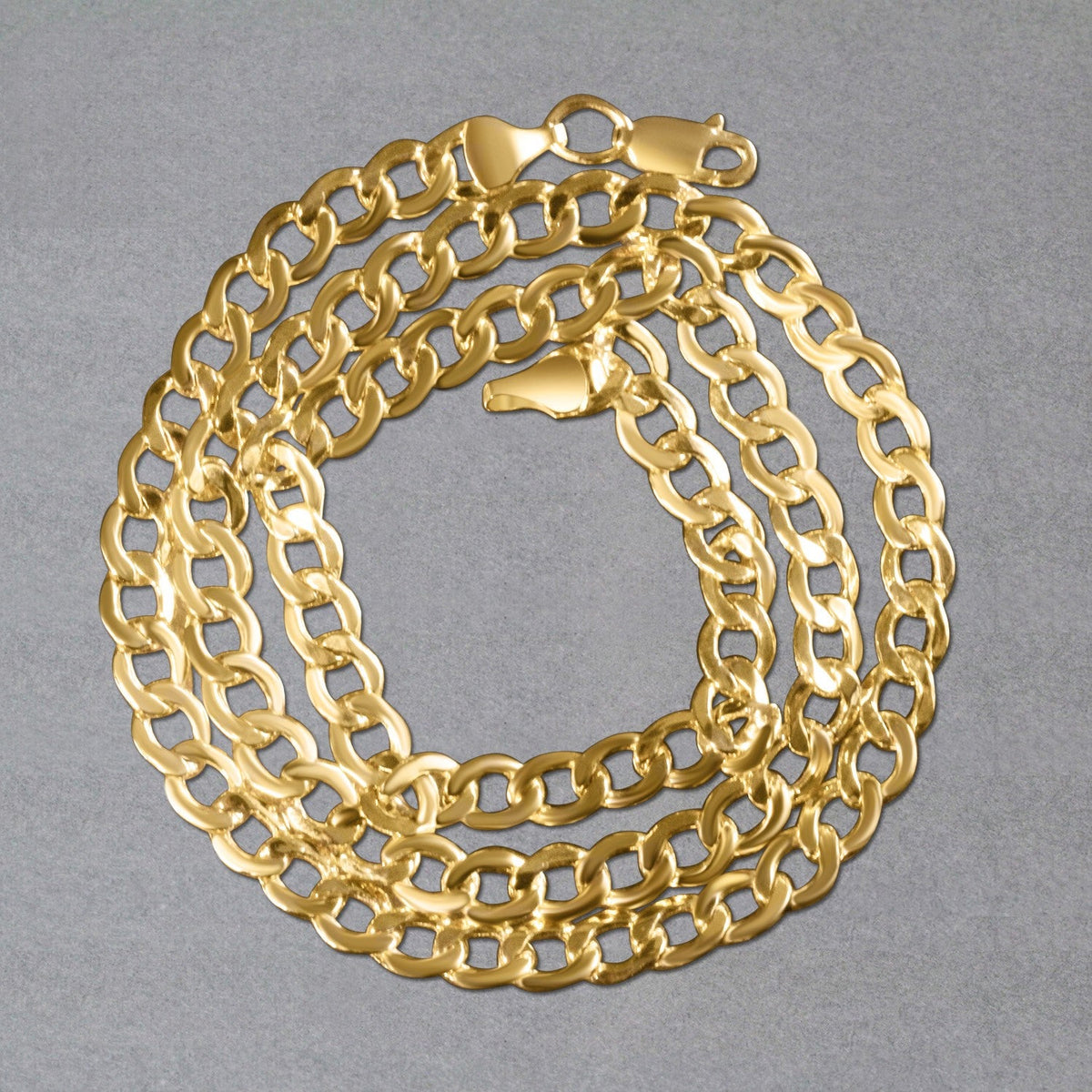 14k Yellow Gold Curb Chain (5.30 mm) - LinkagejewelrydesignLinkagejewelrydesign