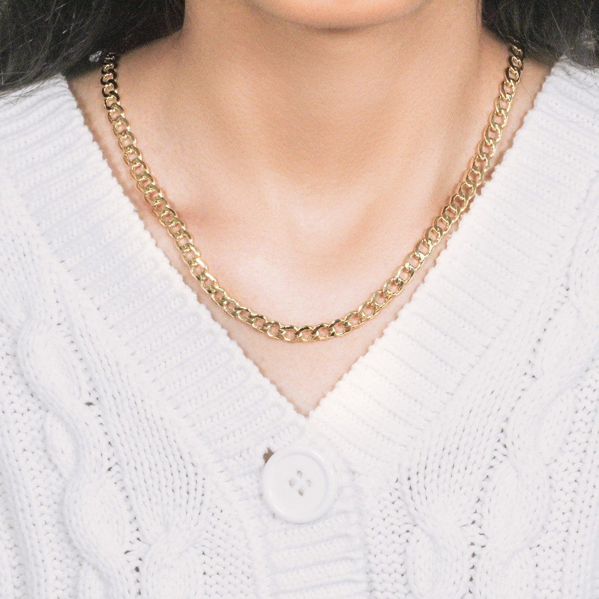 14k Yellow Gold Curb Chain (6.20 mm) - LinkagejewelrydesignLinkagejewelrydesign