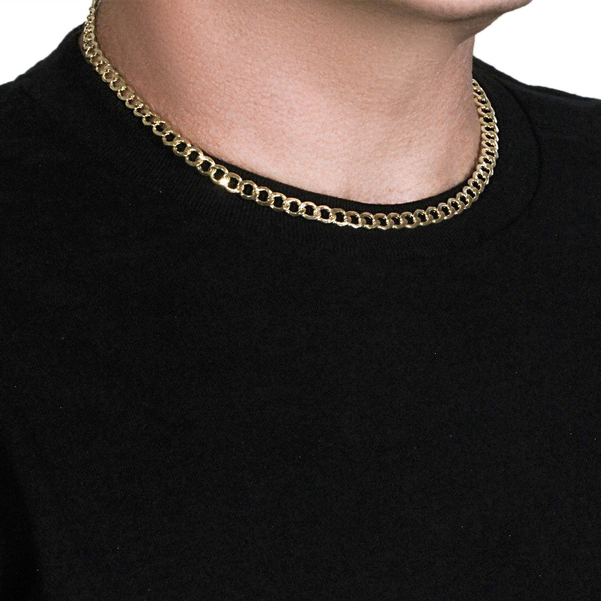 14k Yellow Gold Curb Chain (6.20 mm) - LinkagejewelrydesignLinkagejewelrydesign