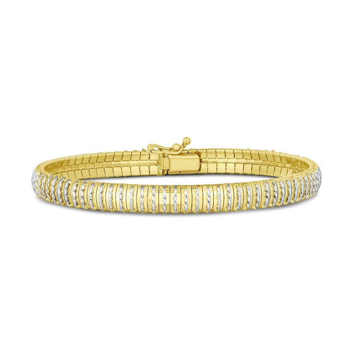 14k Yellow Gold Diamante Flex Bracelet (5.80 mm) - LinkagejewelrydesignLinkagejewelrydesign