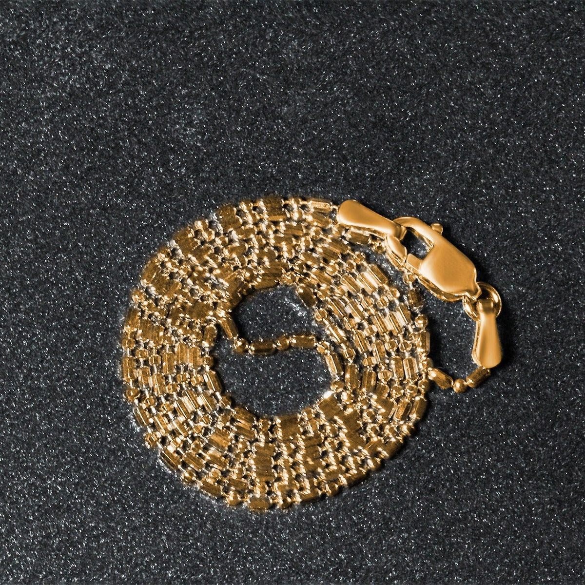 14k Yellow Gold Diamond - Cut Bead Chain (0.90 mm) - LinkagejewelrydesignLinkagejewelrydesign