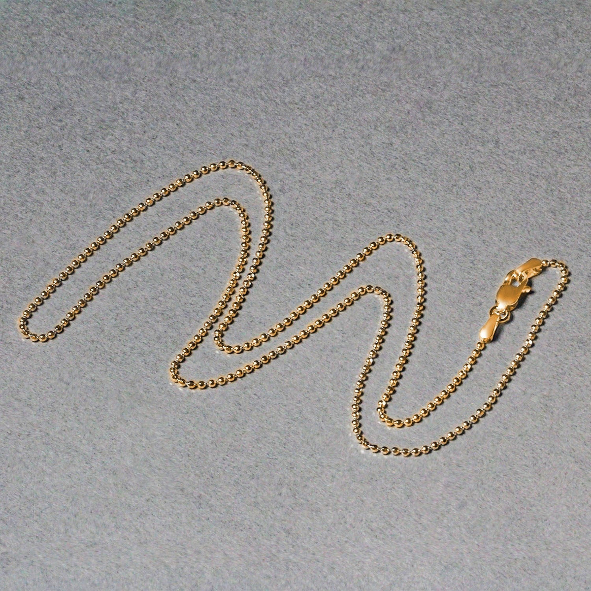 14k Yellow Gold Diamond - Cut Bead Chain 1.2mm - LinkagejewelrydesignLinkagejewelrydesign