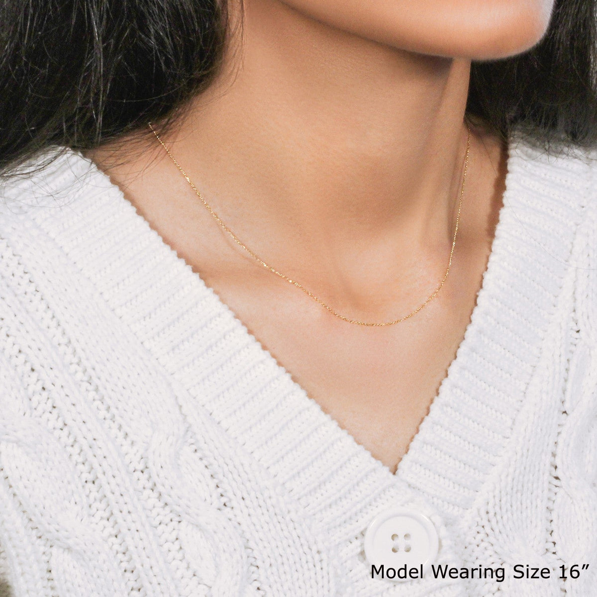 14k Yellow Gold Diamond Cut Cable Link Chain (0.68 mm) - LinkagejewelrydesignLinkagejewelrydesign