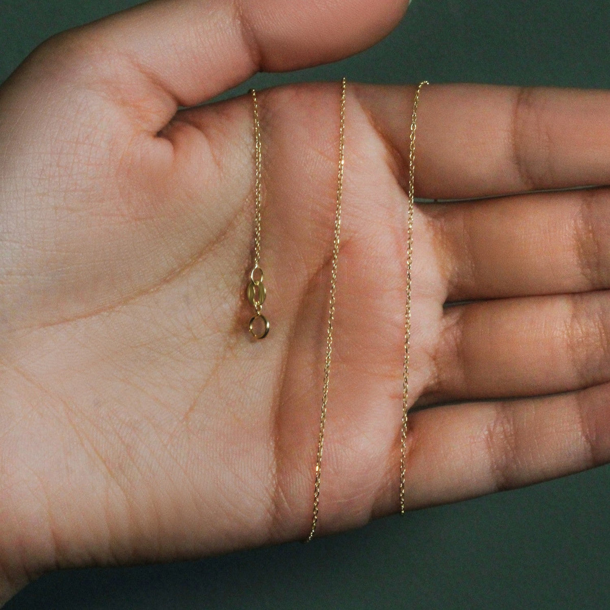 14k Yellow Gold Diamond Cut Cable Link Chain (0.87 mm) - LinkagejewelrydesignLinkagejewelrydesign