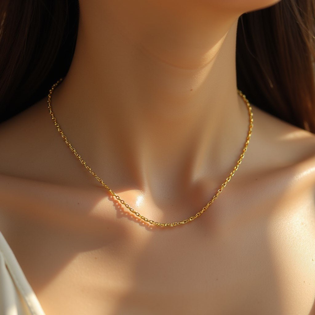 14k Yellow Gold Diamond Cut Cable Link Chain 0.8mm - LinkagejewelrydesignLinkagejewelrydesign