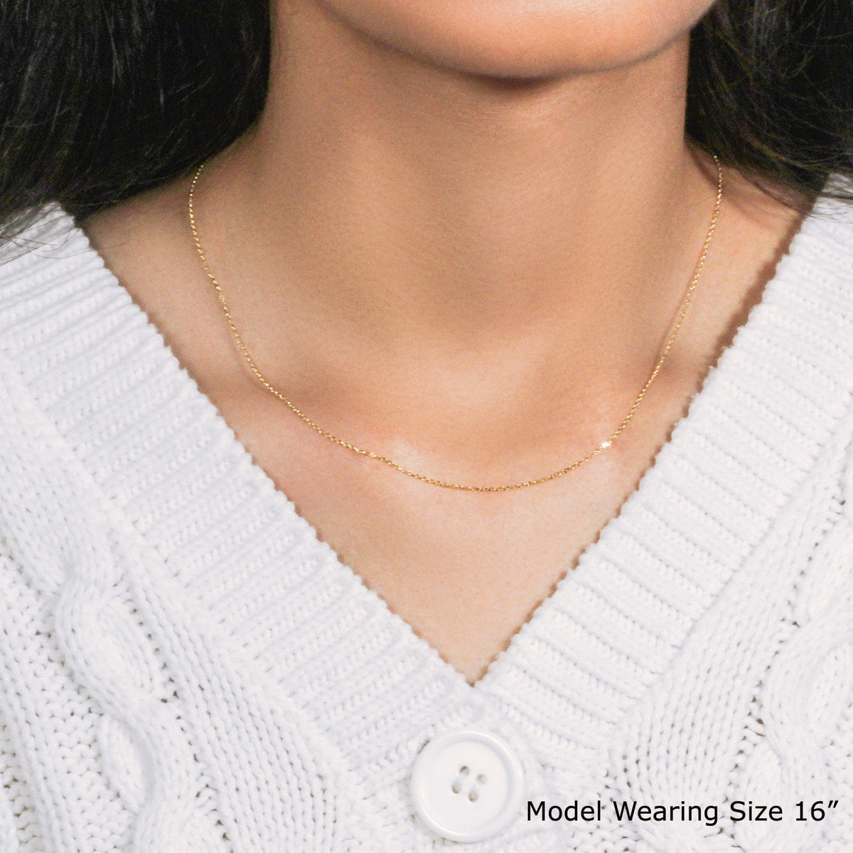 14k Yellow Gold Diamond Cut Cable Link Chain 0.8mm - LinkagejewelrydesignLinkagejewelrydesign