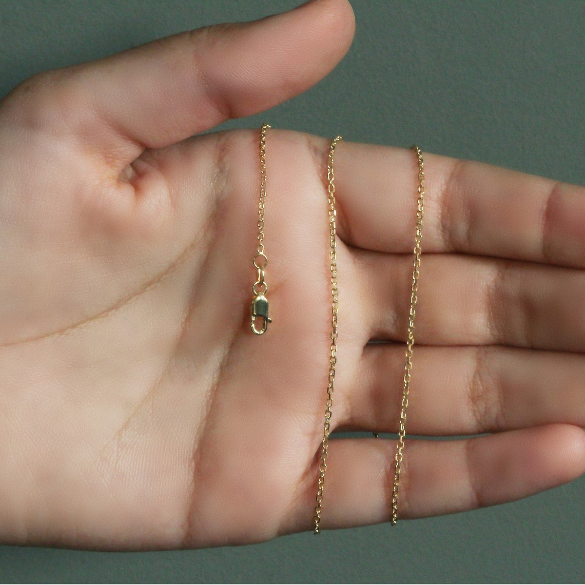 14k Yellow Gold Diamond Cut Cable Link Chain 1.4mm - LinkagejewelrydesignLinkagejewelrydesign