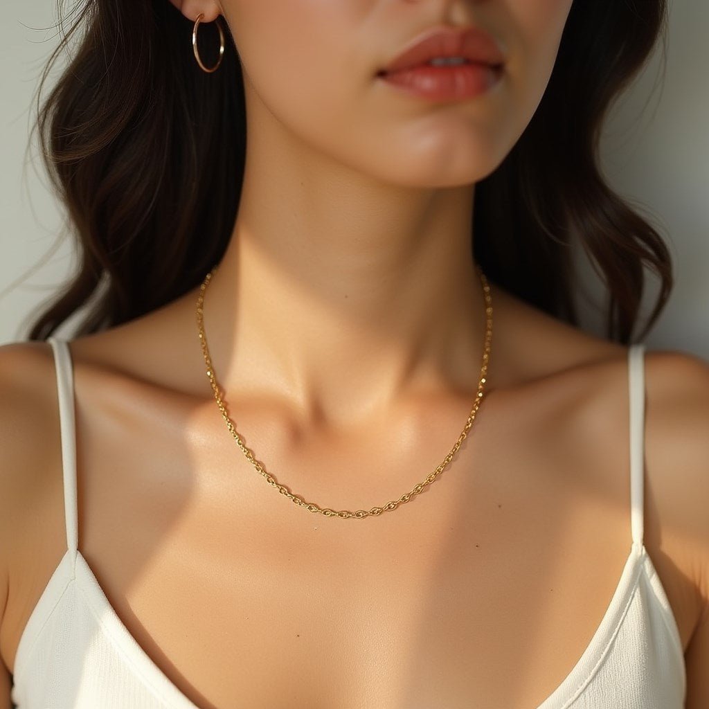 14k Yellow Gold Diamond Cut Cable Link Chain 1.4mm - LinkagejewelrydesignLinkagejewelrydesign