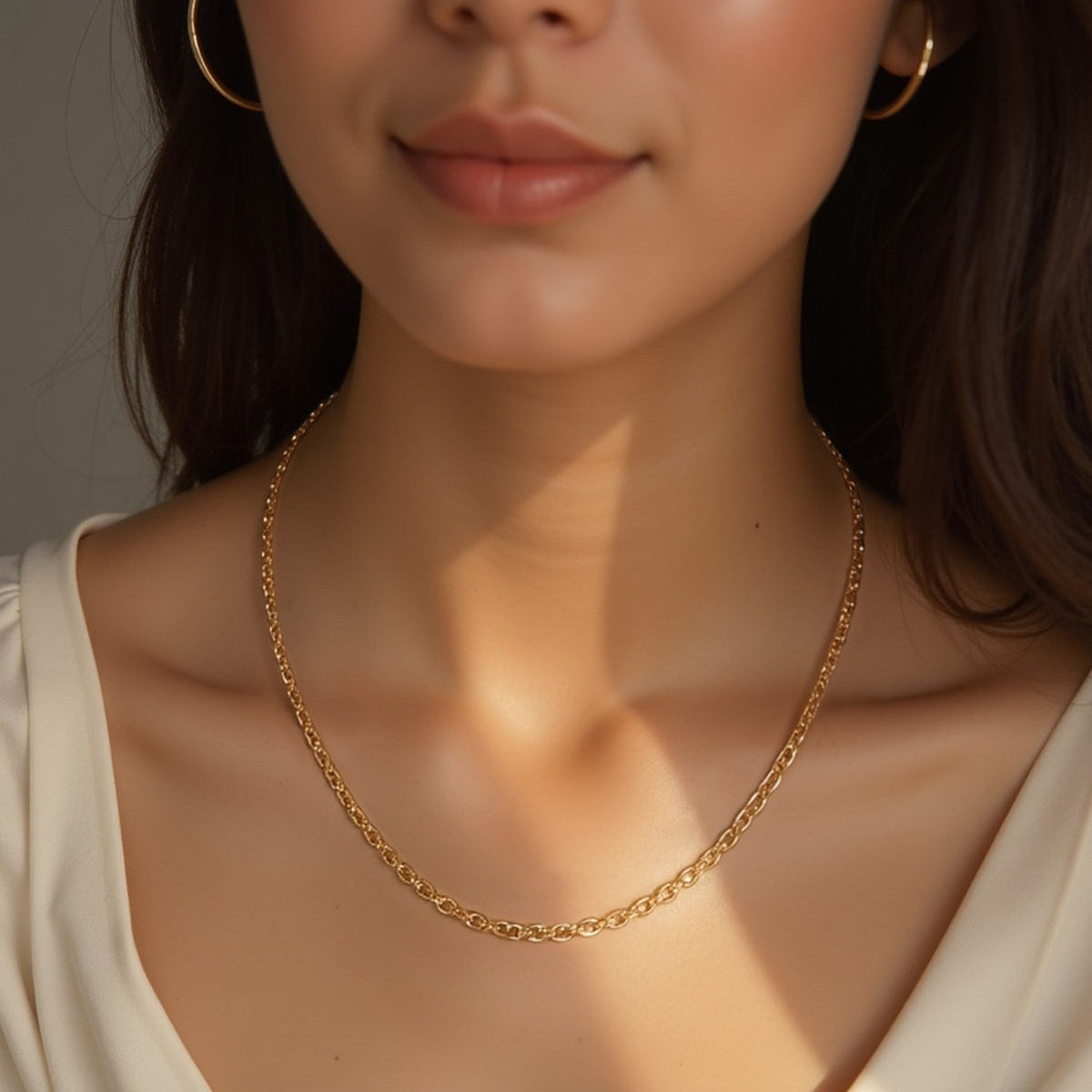 14k Yellow Gold Diamond Cut Cable Link Chain (2.60 mm) - LinkagejewelrydesignLinkagejewelrydesign