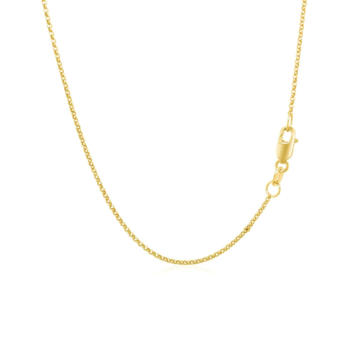 14k Yellow Gold Diamond Cut Rolo Chain (1.10 mm) - LinkagejewelrydesignLinkagejewelrydesign