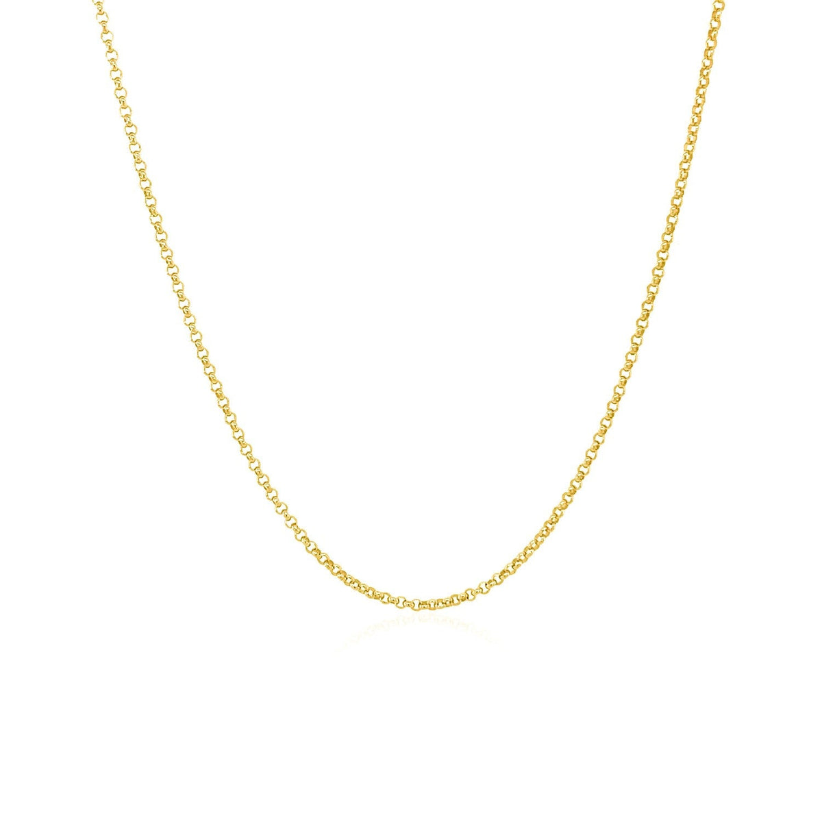 14k Yellow Gold Diamond Cut Rolo Chain (1.10 mm) - LinkagejewelrydesignLinkagejewelrydesign