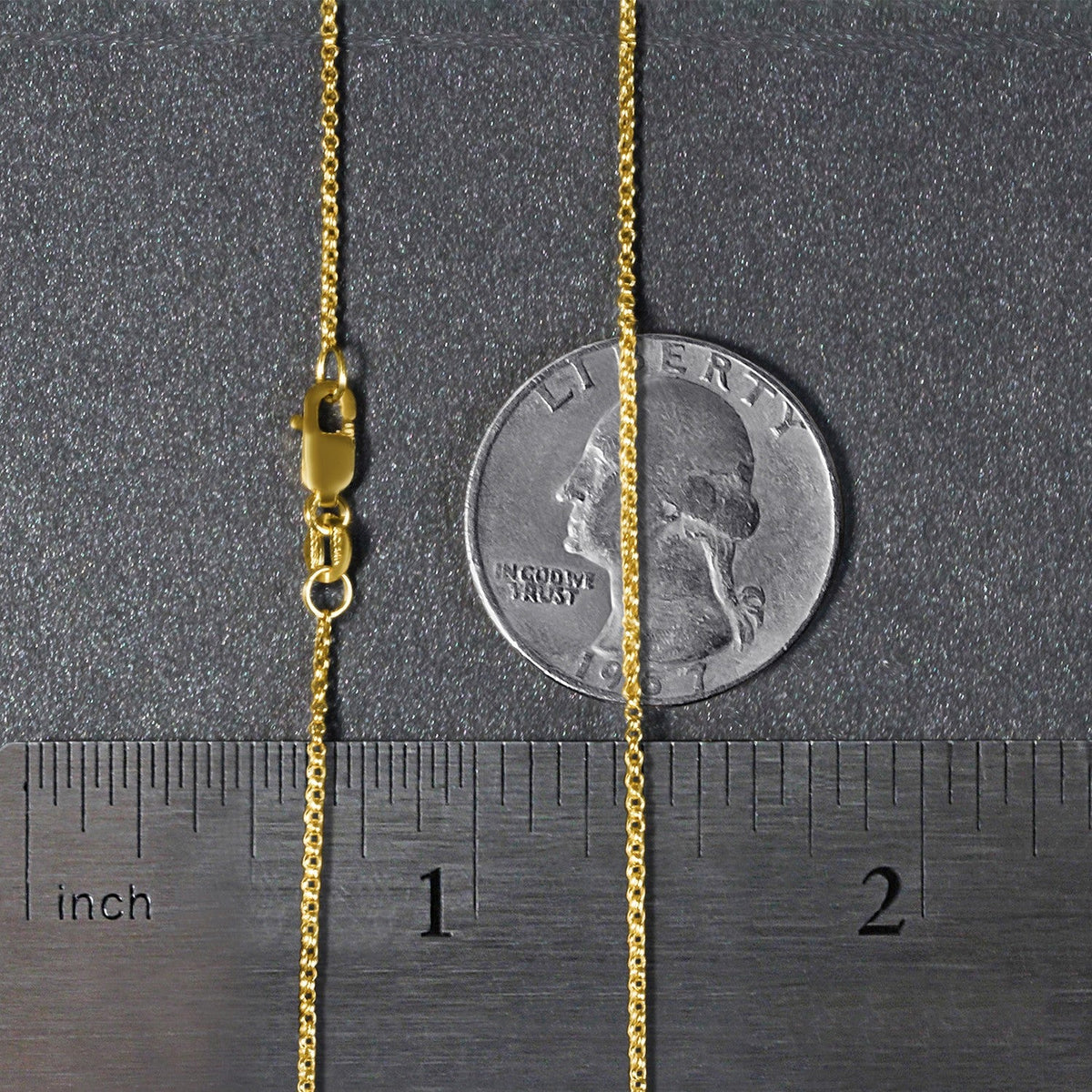 14k Yellow Gold Diamond Cut Rolo Chain (1.10 mm) - LinkagejewelrydesignLinkagejewelrydesign