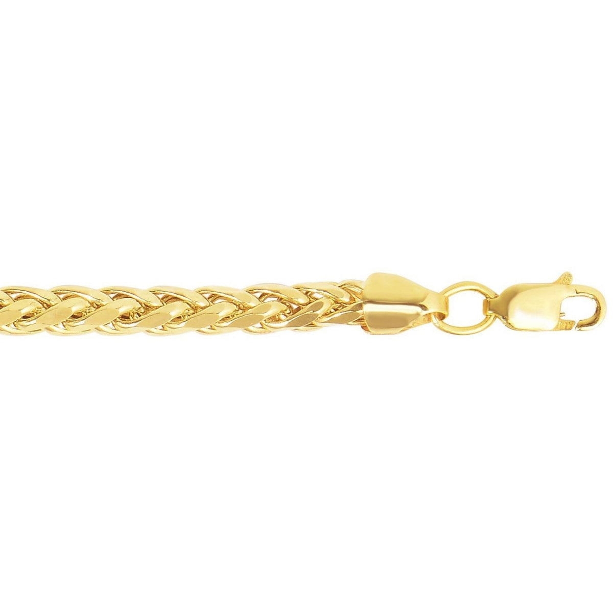 14k Yellow Gold Diamond Cut Round Franco Bracelet (4.10 mm) - LinkagejewelrydesignLinkagejewelrydesign