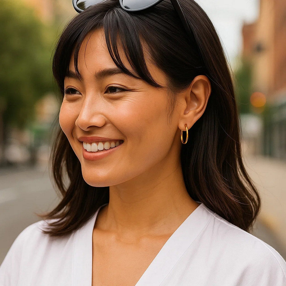 14k Yellow Gold Endless Round Hoop Earrings(2x21mm) - LinkagejewelrydesignLinkagejewelrydesign