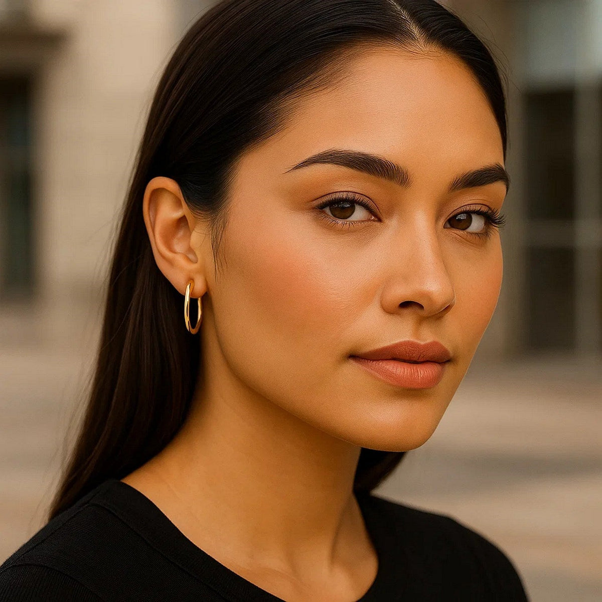 14k Yellow Gold Endless Round Hoop Earrings(2x21mm) - LinkagejewelrydesignLinkagejewelrydesign