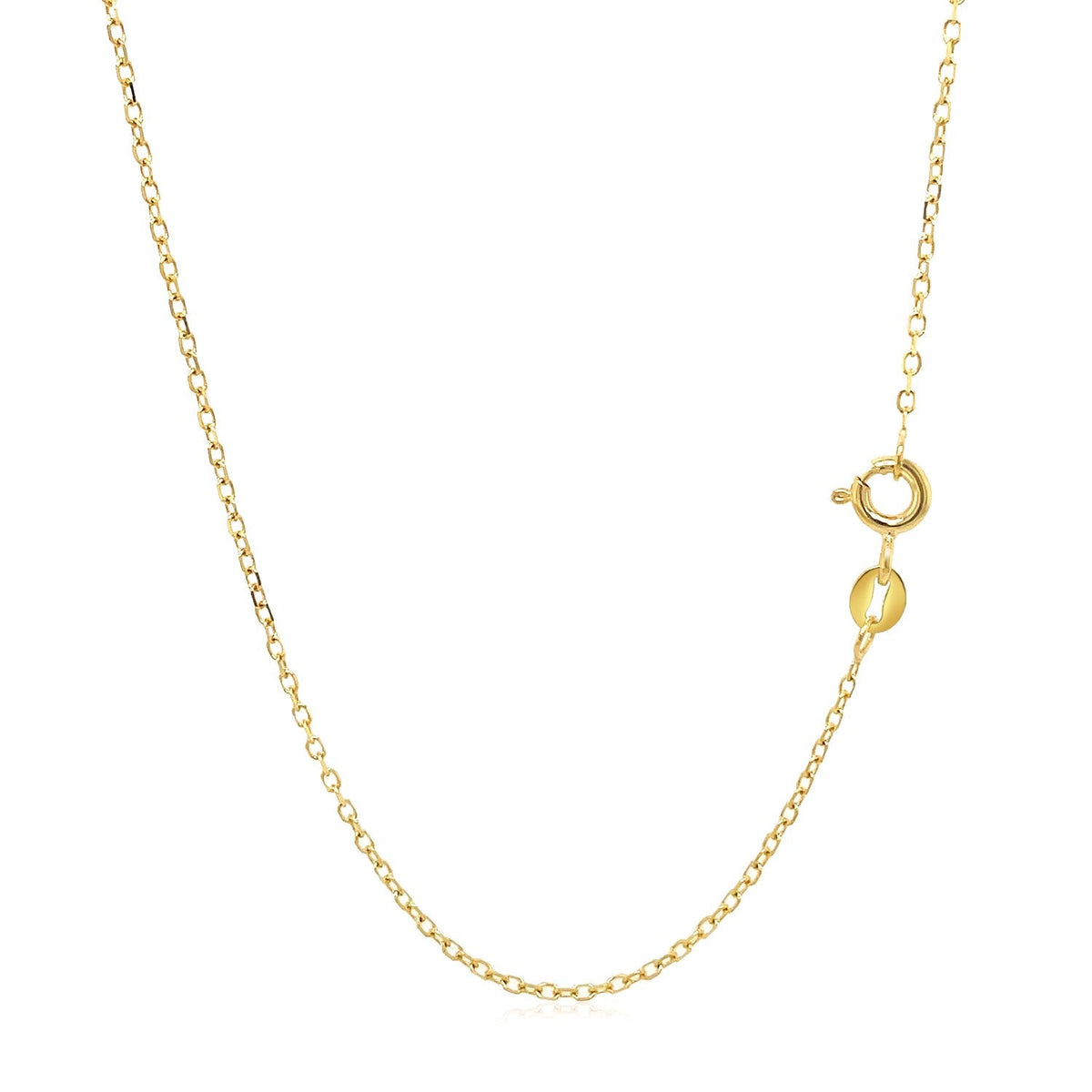 14k Yellow Gold Faceted Cable Link Chain (1.2 mm) - LinkagejewelrydesignLinkagejewelrydesign