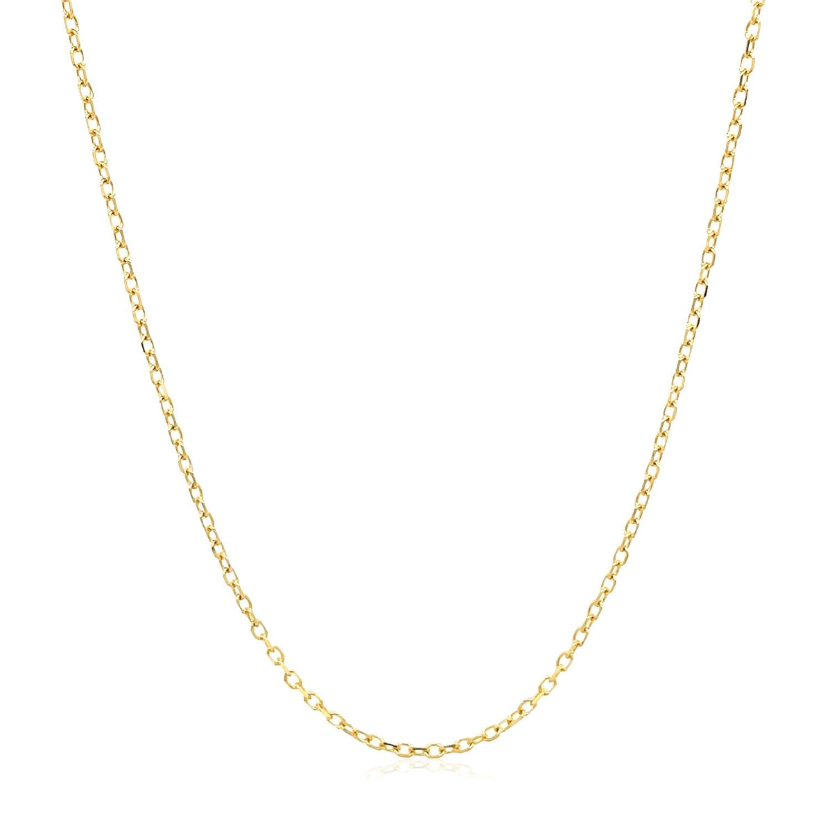 14k Yellow Gold Faceted Cable Link Chain (1.2 mm) - LinkagejewelrydesignLinkagejewelrydesign