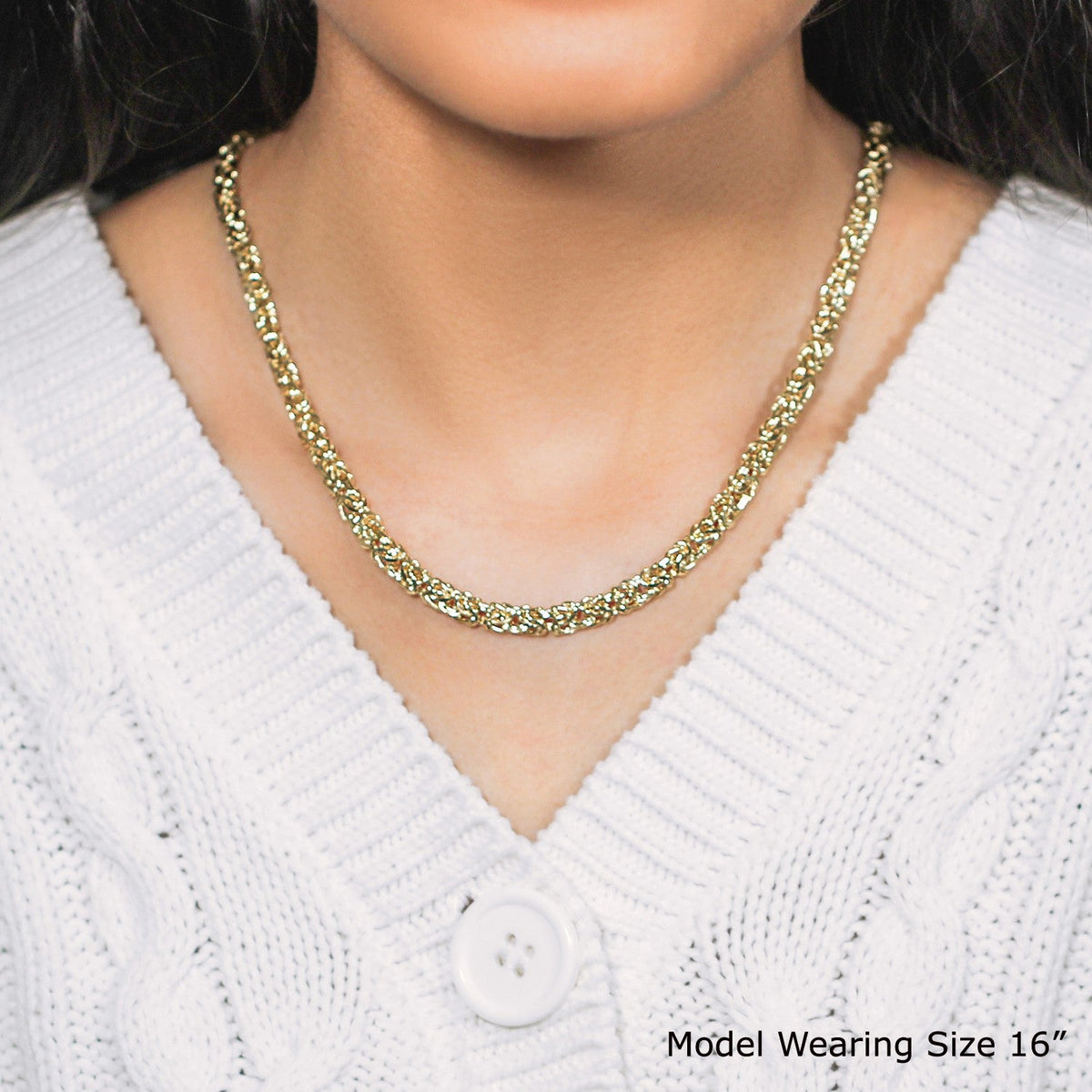 14k Yellow Gold Fancy Byzantine Chain Necklace - LinkagejewelrydesignLinkagejewelrydesign